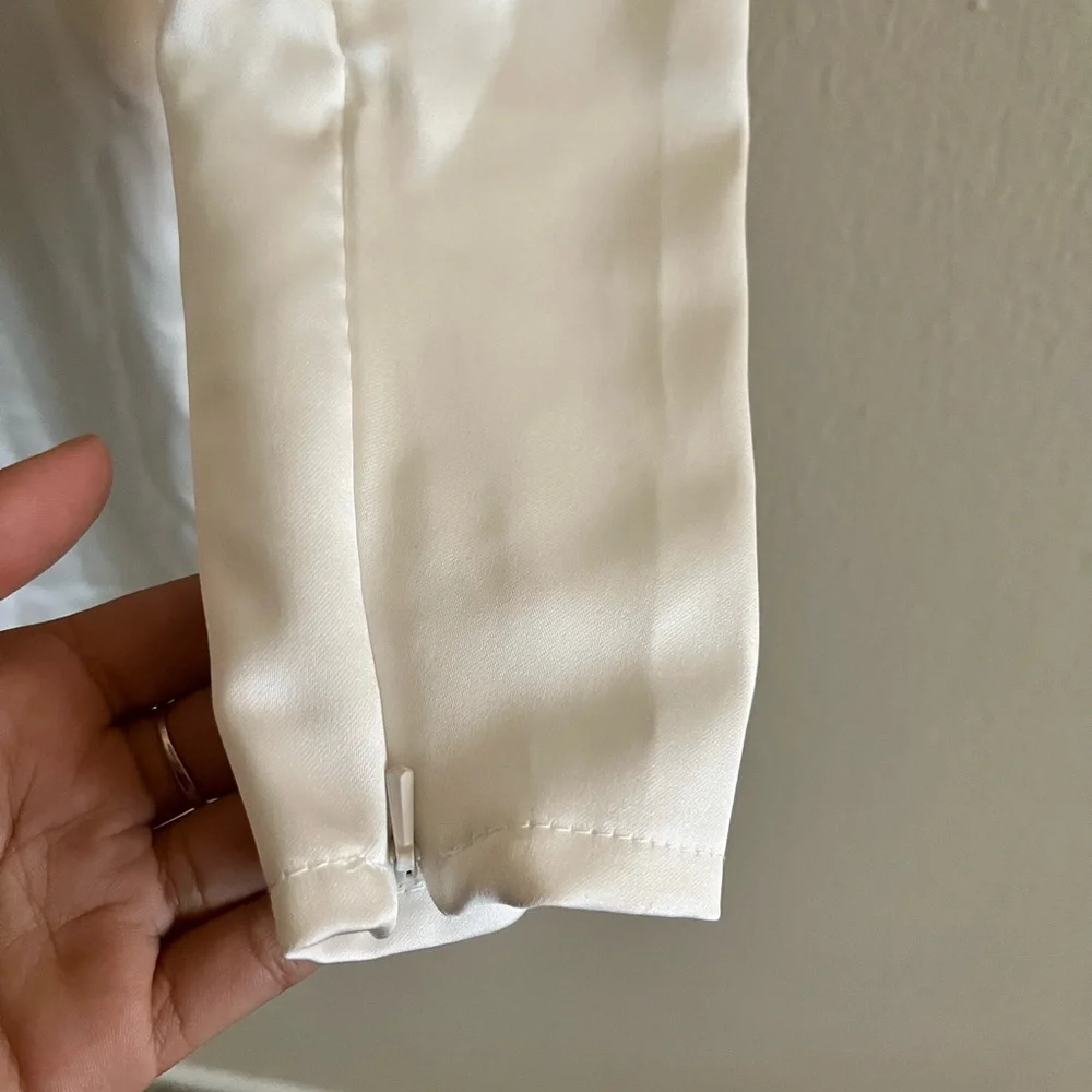 NEW without tags MAC DUGGAL One-Shoulder Long Sleeve Satin Cocktail Mini - Picture 7 of 16